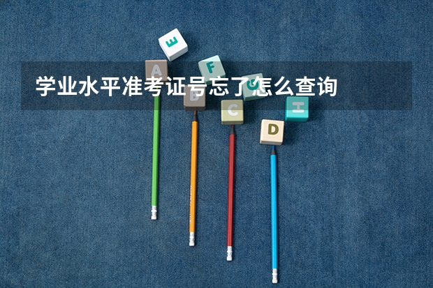 学业水平准考证号忘了怎么查询