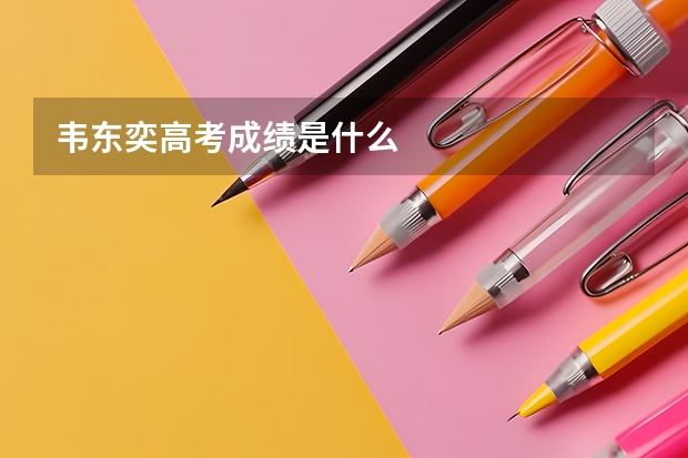 韦东奕高考成绩是什么