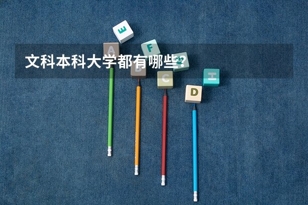 文科本科大学都有哪些？