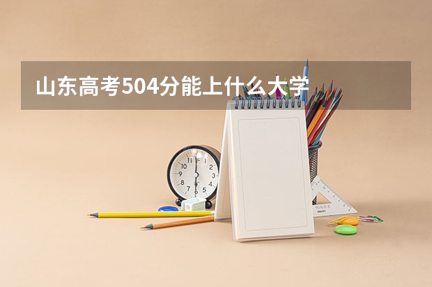 山东高考504分能上什么大学