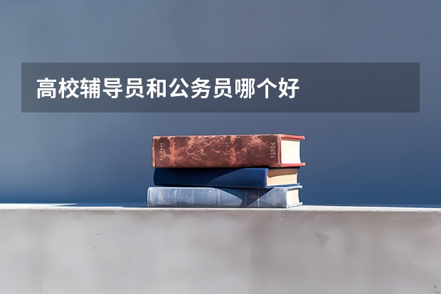 高校辅导员和公务员哪个好