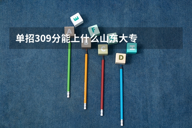 单招309分能上什么山东大专