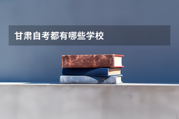 甘肃自考都有哪些学校