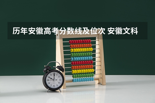 历年安徽高考分数线及位次 安徽文科大学排名及分数线