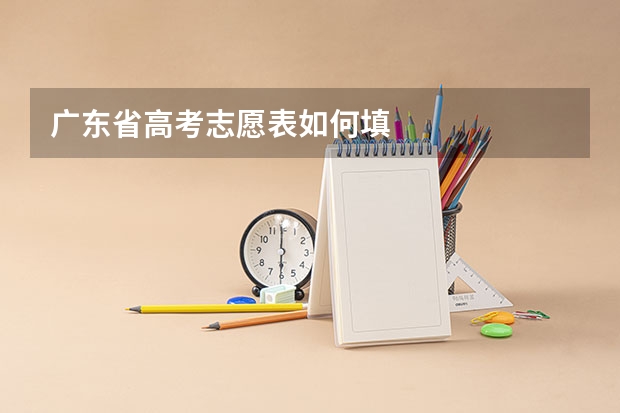 广东省高考志愿表如何填