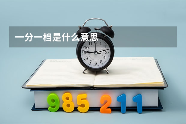 一分一档是什么意思