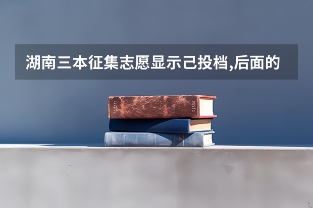 湖南三本征集志愿显示己投档,后面的志愿还有效吗