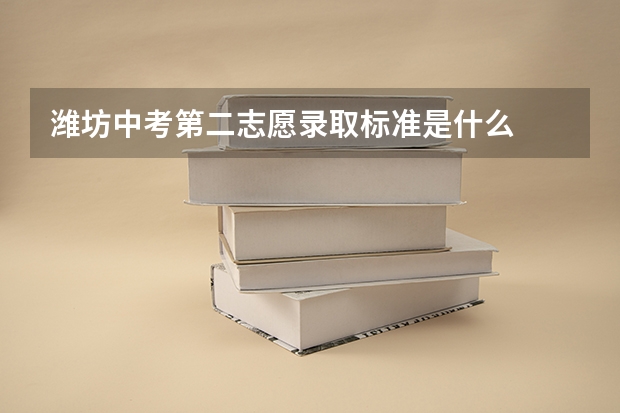 潍坊中考第二志愿录取标准是什么