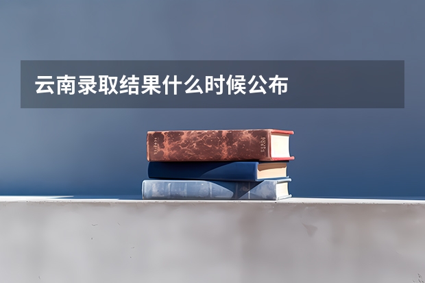 云南录取结果什么时候公布