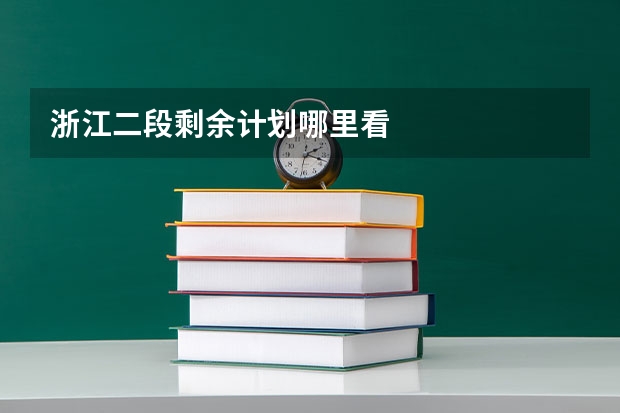 浙江二段剩余计划哪里看