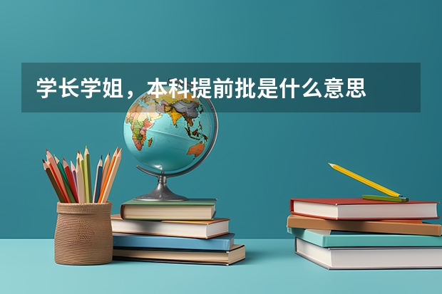 学长学姐，本科提前批是什么意思